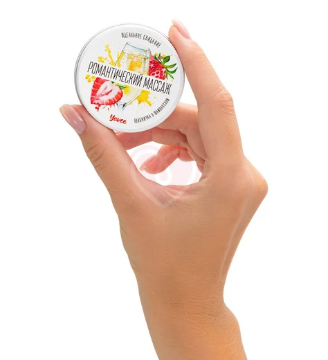 Массажная свеча Yovee Романтический массаж с ароматом клубники и шампанского 30 мл фото 2