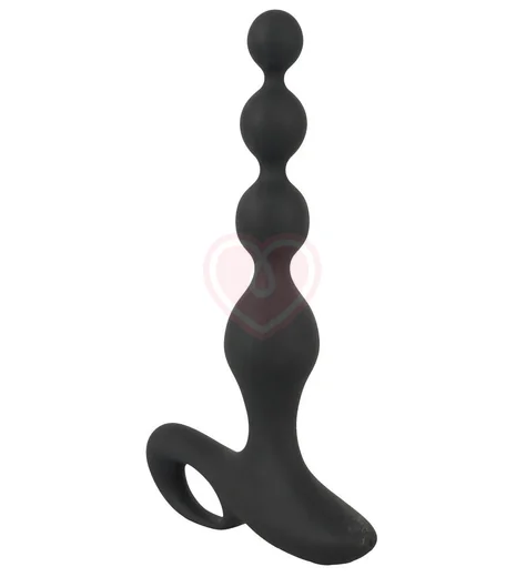 Анальные бусы с вибрацией Black Velvets фото 2