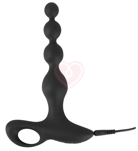 Анальные бусы с вибрацией Black Velvets фото 6
