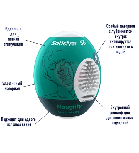 Мини-мастурбатор Satisfyer Masturbator Egg Naughty фото 3