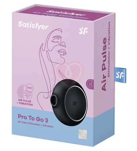 Круглый вакуумный вибростимулятор Satisfyer Pro To Go 3 чёрный фото 2