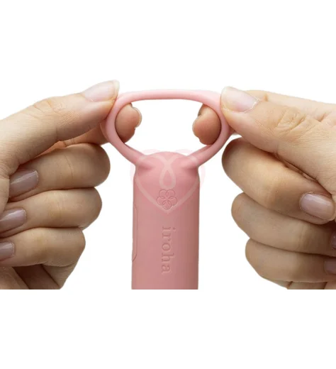 Эрекционное кольцо с клиторальной стимуляцией Iroha SVR Coral Pink розовое фото 3
