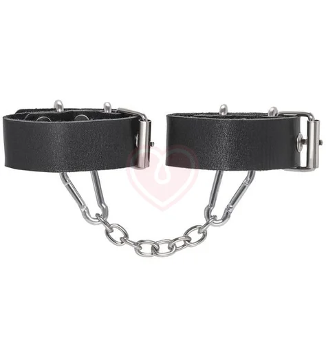 Наручники-браслеты с люверсами Pecado BDSM черные фото 2