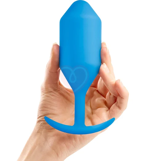 Утяжелённая анальная пробка для ношения b-Vibe Snug Plug 5 большая синяя фото 2
