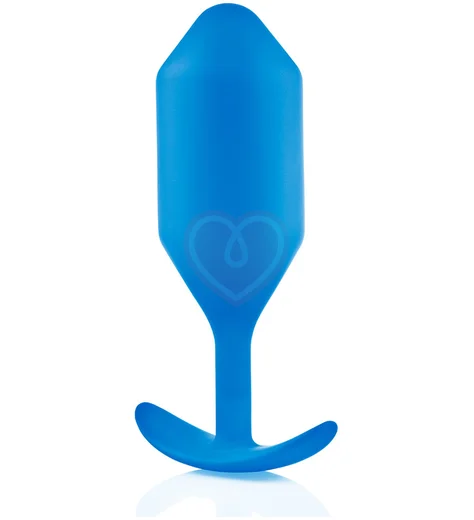Утяжелённая анальная пробка для ношения b-Vibe Snug Plug 5 большая синяя фото 3