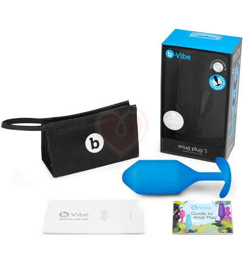 Утяжелённая анальная пробка для ношения b-Vibe Snug Plug 5 большая синяя фото 5