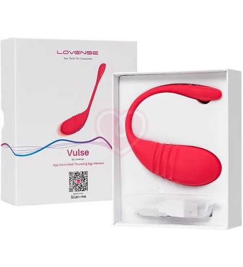 Виброяйцо с фрикциями и управлением со смартфона Vulse Lovense красное фото 4