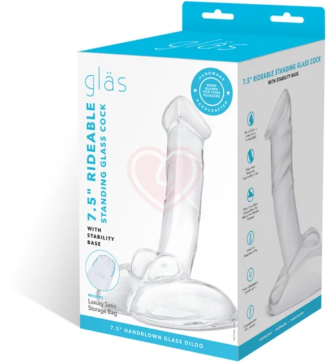 Стеклянный фаллоимитатор на подставке Rideable Standing Glass Cock With Stability Base фото 2