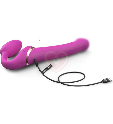 Безремневой страпон с вакуумной стимуляцией и пультом Strap-On-Me Multi Orgasm L фуксия фото 2