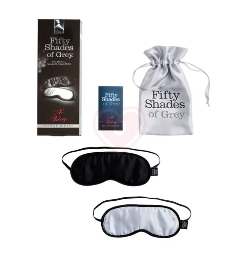Набор из двух масок на глаза '50 оттенков серого' No Peeking Soft Twin Blindfold Set фото 2