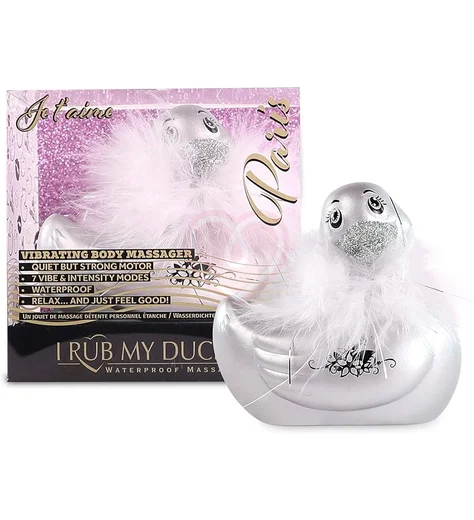 Вибромассажёр уточка I Rub My Duckie 2.0 Silver Travel Size серебряная фото 2