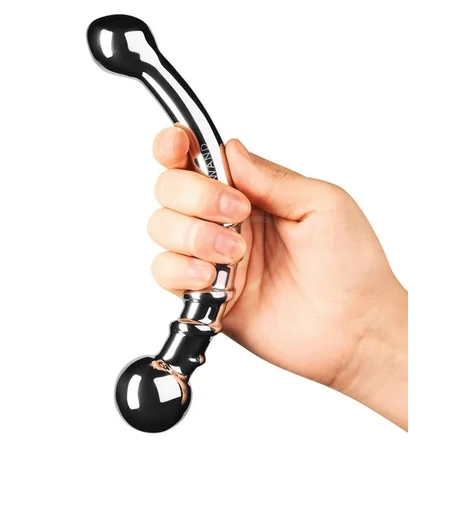 Изогнутый фаллоимитатор из стали с рельефом Le Wand Bow фото 2