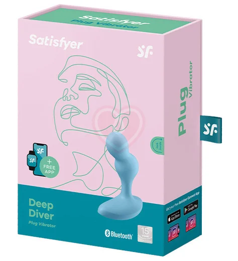 Анальный вибростимулятор Satisfyer Deep Diver с приложением голубой фото 4