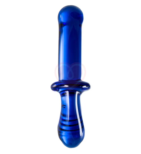 Двухсторонний фаллоимитатор Satisfyer Double Crystal из синего стекла фото 3