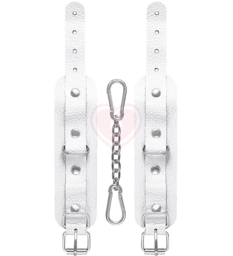 Наручники-браслеты со скругленными углами Pecado BDSM белые фото 3
