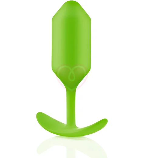 Утяжелённая анальная пробка для ношения b-Vibe Snug Plug 3 средняя лайм фото 3
