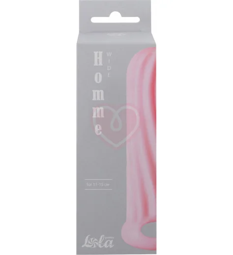 Насадка для увеличения диаметра с двусторонним рельефом Homme Wide для 11-15 см розовая фото 2