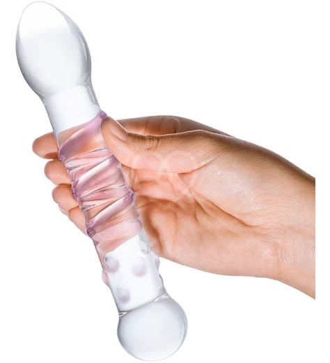 Прозрачный фаллос с розовой спиралькой Spiral Staircase фото 3