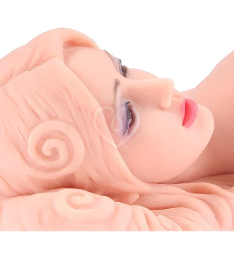 Мастурбатор куколка с тремя отверстиями Kokos Valentina с двойным слоем и вибрацией фото 6