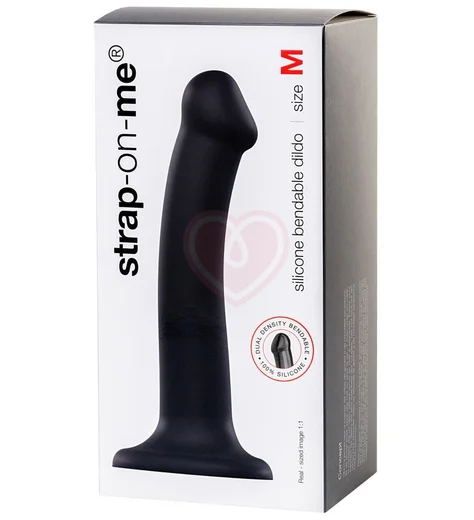 Гибкий фаллоимитатор на присоске Strap-on-me M 18 см чёрный фото 5