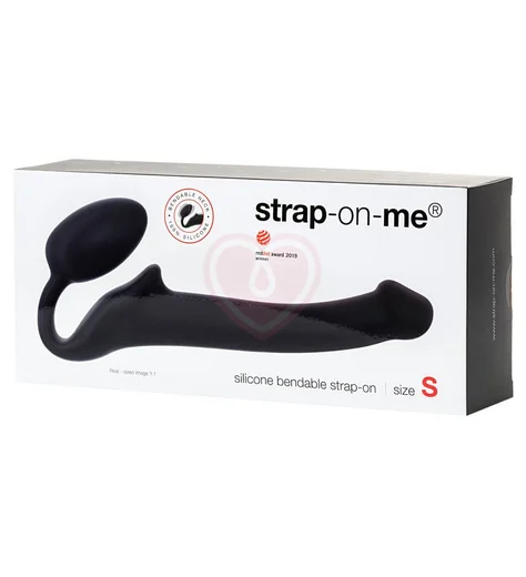 Безремневой гибкий страпон Bendable Strap-on-me S 24 см чёрный фото 4