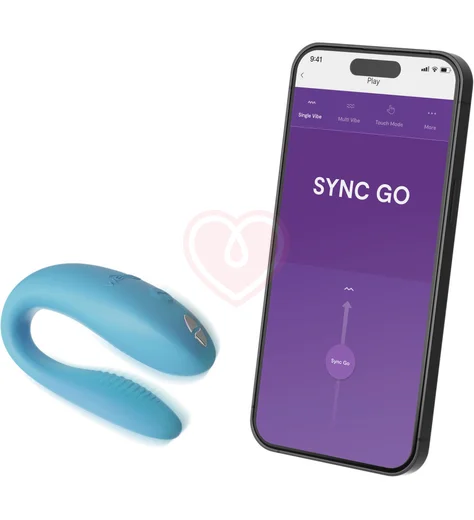 Вибратор для пар We-Vibe Sync Go голубой фото 6