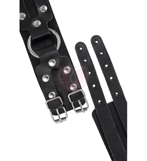 Оковы на ноги с двумя ремнями Pecado BDSM черные фото 5