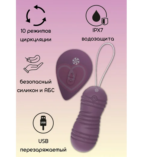 Вагинальные шарики с вибрацией и циркуляцией Take it Easy Ray фиолетовые фото 2