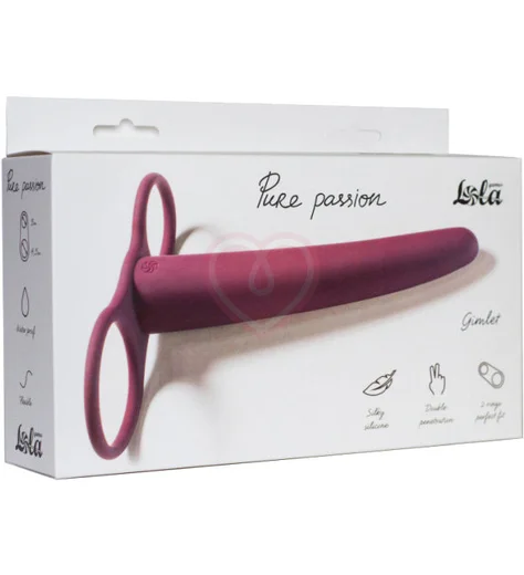 Насадка для двойного проникновения Pure Passion Gimlet 16 см бордовая фото 3