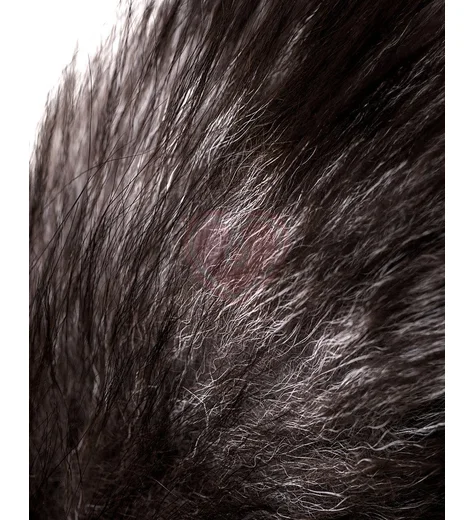 Анальная пробка с чёрно-бурым хвостом ToyFa Metal M фото 3