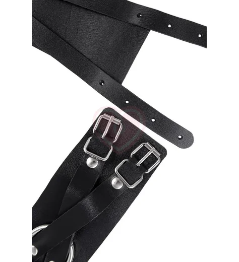 Оковы на ноги с короткой сцепкой-карабином Pecado BDSM черные фото 5