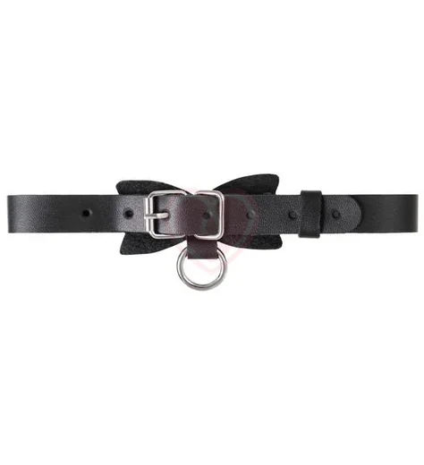 Чокер с бабочкой и кольцом Pecado BDSM черный фото 2