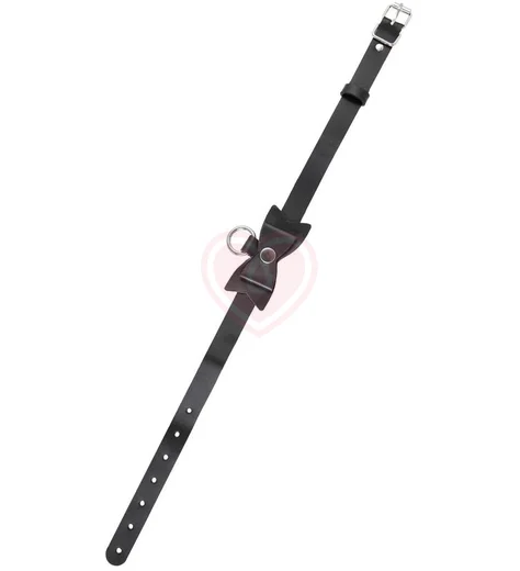 Чокер с бабочкой и кольцом Pecado BDSM черный фото 3