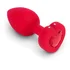 Анальная пробка с кристаллом сердцем и вибрацией b-Vibe Heart Shape Jewel Plug M/L красная фото 6