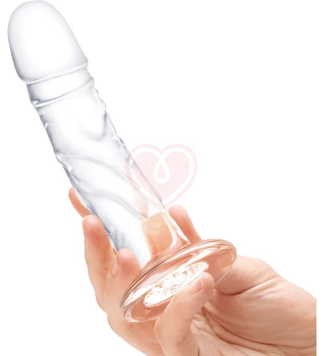 Реалистичный стеклянный фаллоимитатор Glas Curved Realistic прозрачный фото 3