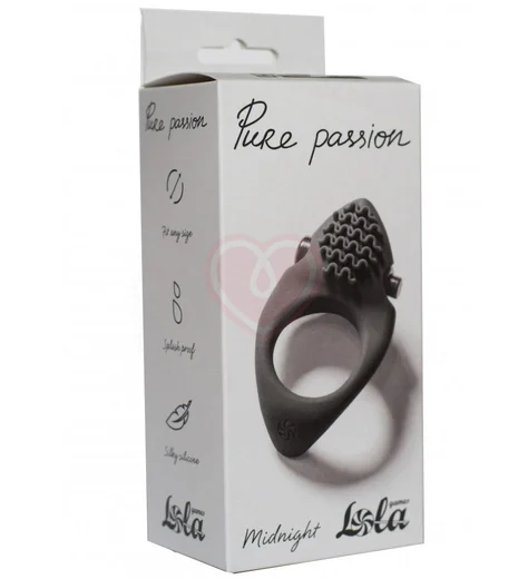 Эрекционное кольцо с вибропулей Pure Passion Midnight чёрное фото 3