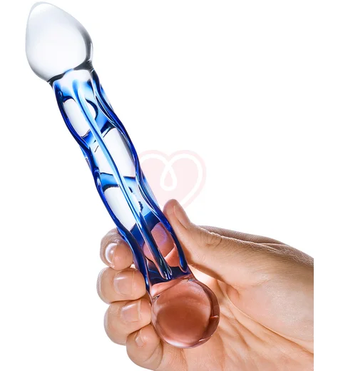 Текстурированный фаллоимитатор из стекла Glas Full Tip фото 3