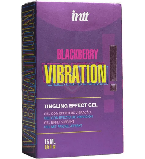 Стимулирующий гель с эффектом вибрации пульсации и тепла Intt Blackberry Vibration с ароматом ежевик фото 2
