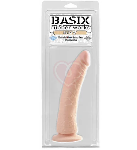 Фаллоимитатор на присоске Basix Rubber Works Slim with Cup 20 см телесный фото 2