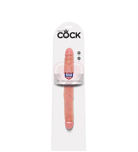 Фаллоимитатор двухсторонний гибкий King Cock Slim Double Dildo 31 см телесный фото 2
