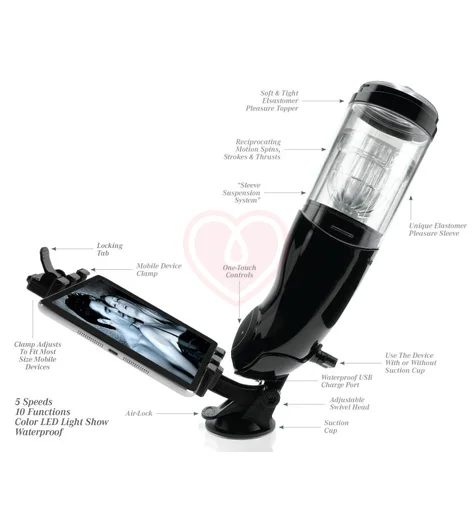 Автоматический мастурбатор-вагина с держателем Mega-Bator Pussy белый фото 3