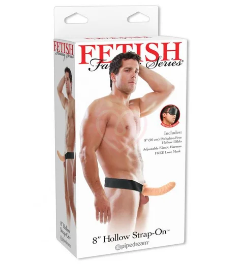 Реалистичный фаллопротез Pipedream Hollow Strap-on 20 см телесный фото 4