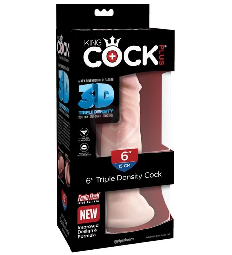 Фаллоимитатор на присоске King Cock Triple Density 15 см телесный фото 2