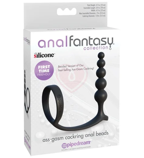Анальные шарики с эрекционным кольцом Ass-gasm Cockring Anal Beads фото 2