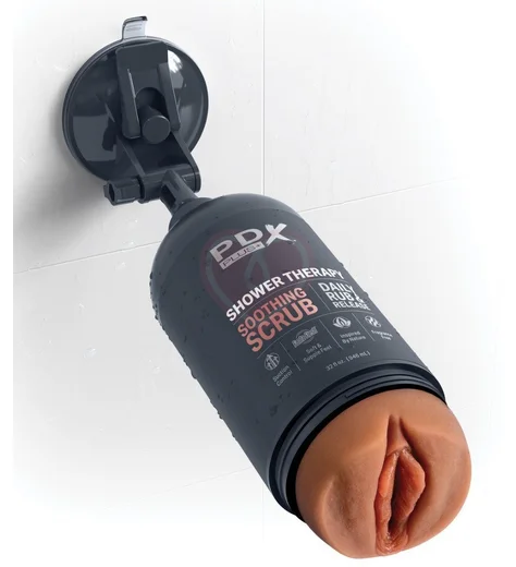 Мастурбатор вагина в бутылке геля Shower Therapy Soothing Scrub Tan мулатка фото 4