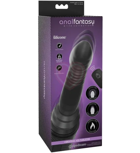 Анальный вибратор-пульсатор с нагревом Vibrating Ass Thruster черный фото 3