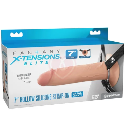 Фаллопротез Hollow Silicone Strap-On 18 см телесный фото 7