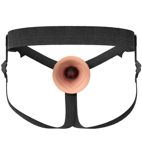 Фаллопротез Hollow Silicone Strap-On 20 см телесный фото 4