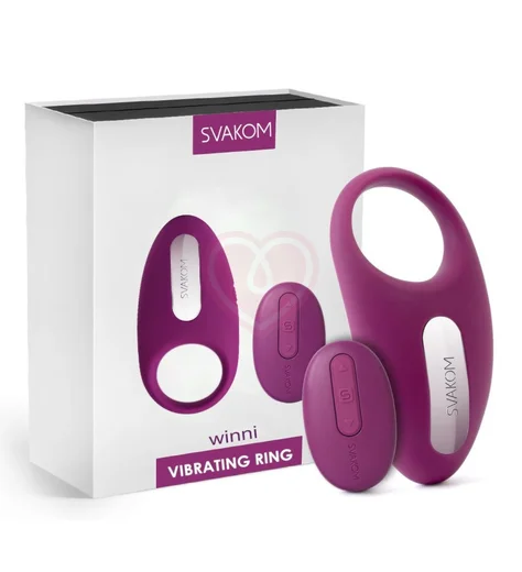 Эрекционное кольцо с вибрацией и пультом Svakom Winni фиолетовое фото 2