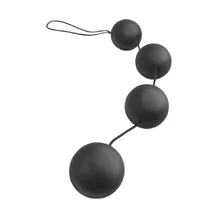 Анальная цепочка со смещённым центром тяжести Deluxe Vibro Balls чёрная